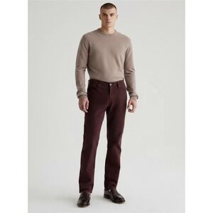 AG Adriano Goldschmied The Graduate Tailored Leg Pants Burgundy Maroon 33R Mens